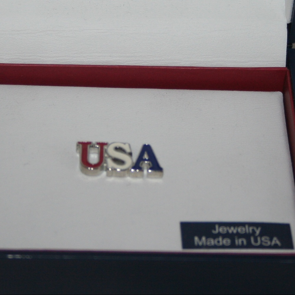 SADDLEBRED MEN'S TIE PIN "USA" RED/WHITE/BLUE